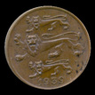 Estónia, 1 sent, anverso; tipo 1939; Bronze