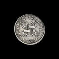 Finlande, 5 markkaa, avers: Nœud à quatre boucles, légende et date; type 1952–1953; exemplaire 1953
