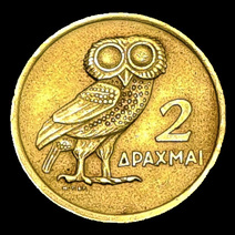 Grèce, 2 drachmes, revers; type 1973; Régime des colonels; exemplaire 1973