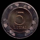 5 litas — Reverso