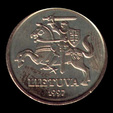Lituania, 10 centų, dritto; tipo 1997–2014; Ottone al nichel
