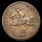 Lituania, 20 centų, dritto; tipo 1925; Bronzo di alluminio