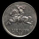 Lituânia, 2 litai, anverso; tipo 1991; Cuproníquel