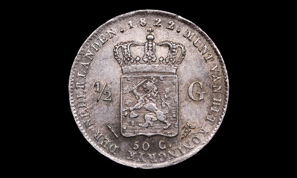 ½ fiorino, Guglielmo I, rovescio; tipo 1818–1830; esemplare 1822