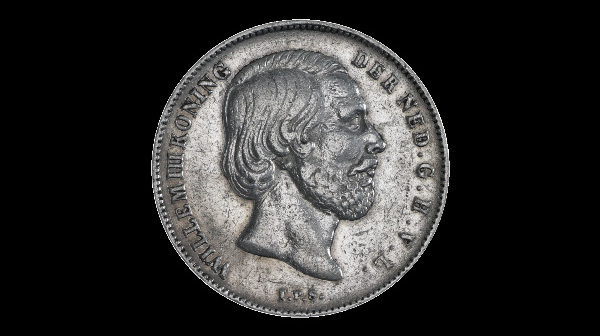 ½ fiorino, Guglielmo III, dritto; tipo 1850–1868; esemplare 1863