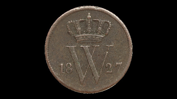 1 centesimo, Più regni, dritto; tipo 1817–1837; 1860–1877; esemplare 1827; esemplare rappresentativo del gruppo, non di tutte le varianti