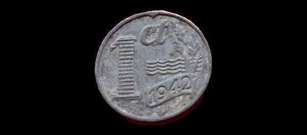 1 centesimo, Occupazione tedesca, rovescio; tipo 1941–1944; esemplare 1942