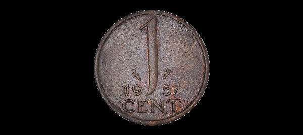1 centesimo, Giuliana, rovescio; tipo 1950–1980; esemplare 1957