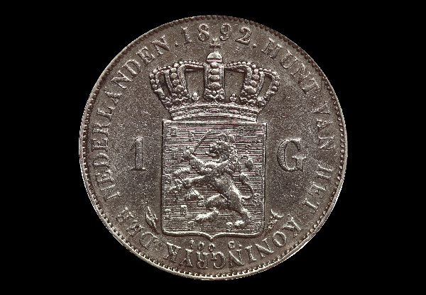 1 fiorino, Guglielmina, rovescio; tipo 1892–1897; esemplare 1892