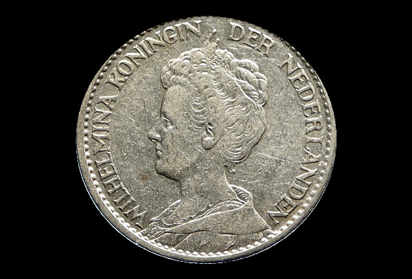 1 fiorino, Guglielmina, dritto; tipo 1910–1917; esemplare 1914