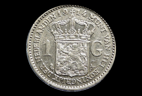 1 fiorino, Guglielmina, rovescio; tipo 1910–1917; esemplare 1914