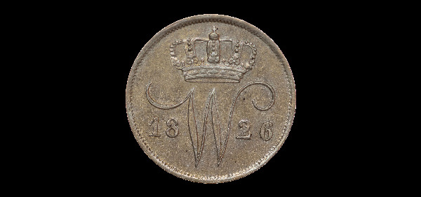 10 centesimi, Guglielmo I, dritto; tipo 1818–1828; esemplare 1826