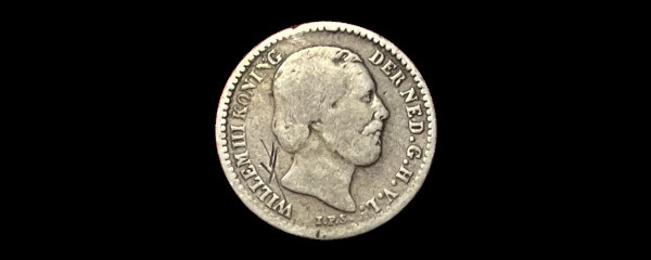 10 centesimi, Guglielmo III, dritto; tipo 1849–1890; esemplare 1849