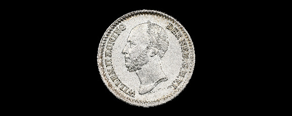 10 centesimi, Guglielmo II, dritto; tipo 1848–1849; esemplare 1849