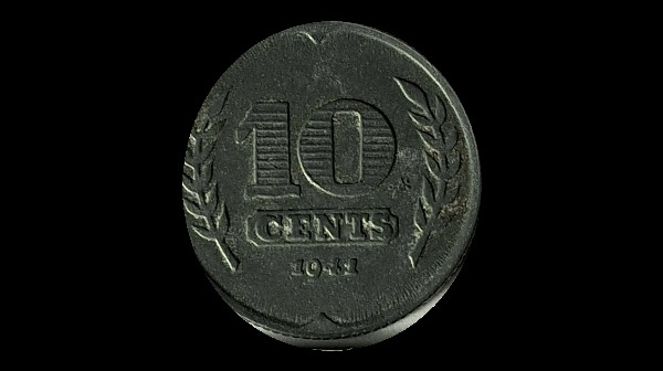 10 centesimi, Occupazione tedesca, rovescio; tipo 1941–1943; esemplare 1941