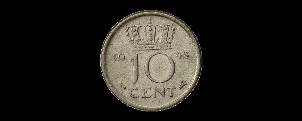 10 centesimi, Guglielmina, rovescio; tipo 1948; esemplare 1948