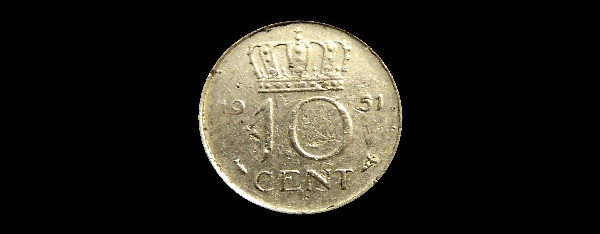 10 centesimi, Giuliana, rovescio; tipo 1950–1980; esemplare 1951