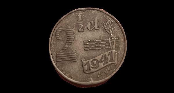 2½ centesimi, Occupazione tedesca, rovescio; tipo 1941–1942; esemplare 1941