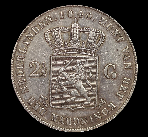 2½ fiorini, Guglielmo I, rovescio; tipo 1840; esemplare 1840
