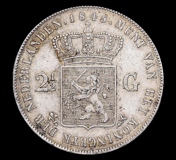 2½ fiorini, Guglielmo II, rovescio; tipo 1841–1849; esemplare 1845