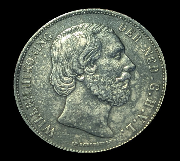 2½ fiorini, Guglielmo III, dritto; tipo 1849–1874; esemplare 1874