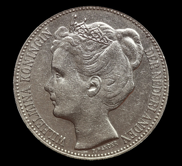 2½ fiorini, Guglielmina, dritto; tipo 1898; esemplare 1898