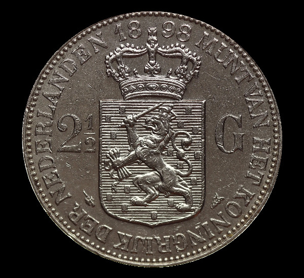 2½ fiorini, Guglielmina, rovescio; tipo 1898; esemplare 1898