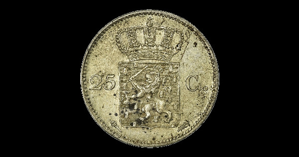 25 centesimi, Guglielmo I, rovescio; tipo 1817–1830; esemplare 1825