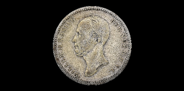 25 centesimi, Guglielmo II, dritto; tipo 1848–1849; esemplare 1849