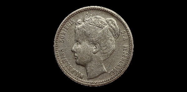 25 centesimi, Guglielmina, dritto; tipo 1898–1906; esemplare 1898