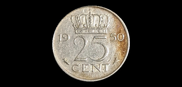 25 centesimi, Giuliana, rovescio; tipo 1950–1980; esemplare 1960