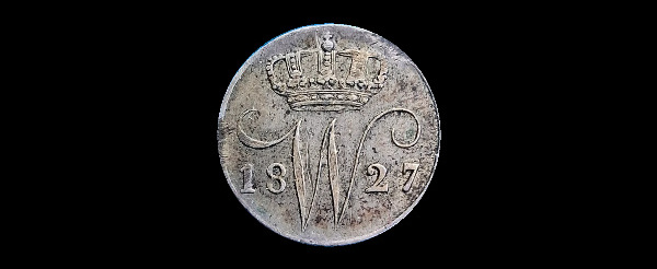 5 centesimi, Guglielmo I, dritto; tipo 1818–1828; esemplare 1827