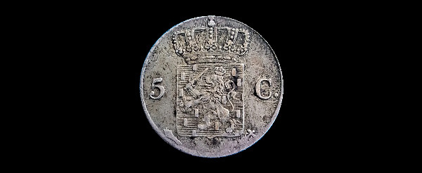 5 centesimi, Guglielmo I, rovescio; tipo 1818–1828; esemplare 1827