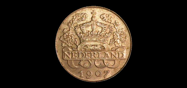 5 centesimi, Guglielmina, dritto; tipo 1907–1909; esemplare 1907