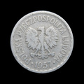 Polen — 1 Złoty — großer Typ; Datumsvariante — 1957 noch zu bestätigen — Vorderseite