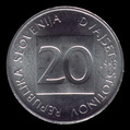 Eslovénia, 20 stotinov, anverso; tipo 1992–2006; Alumínio