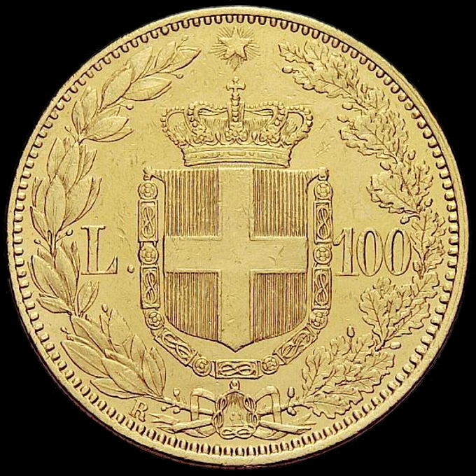 Rovescio — 100 lire 1880-1891
