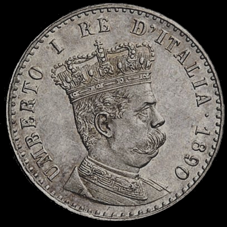 Diritto — 50 centesimi 1890: 1/10 di tallero