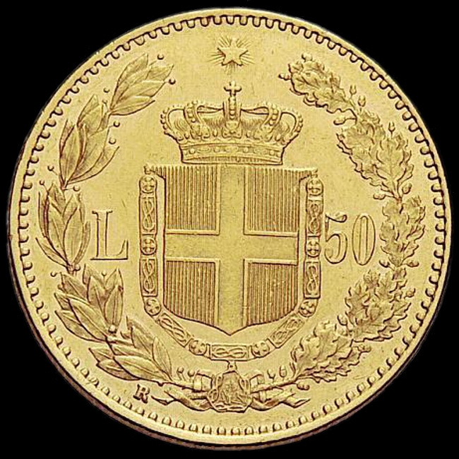 Rovescio — 50 lire 1884-1891
