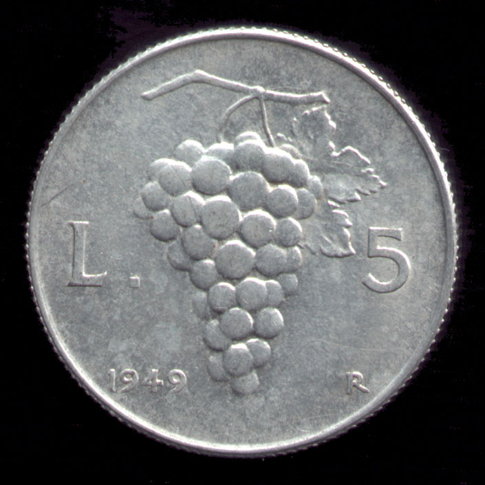 Rovescio — 5 lire 1946-1950