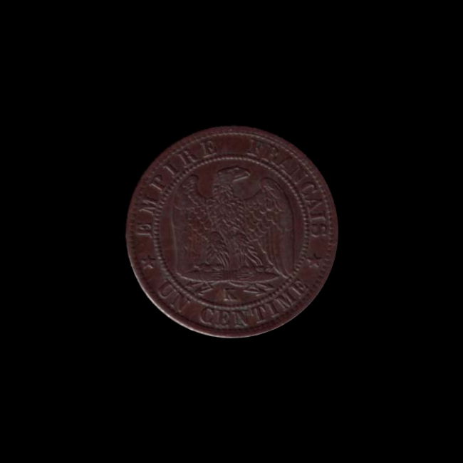 France — Second Empire — 1 centime Napoléon III — tête laurée — 1861 — 1870 — revers