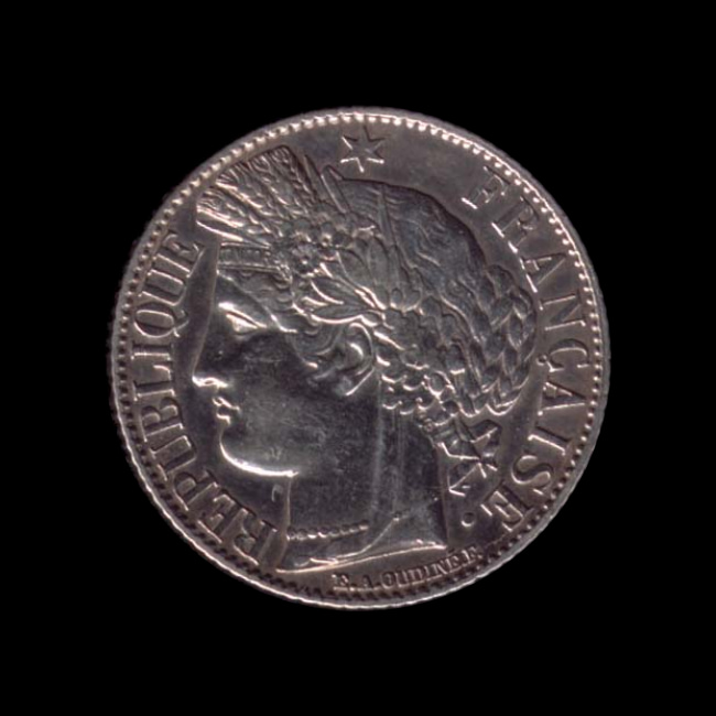 France — Deuxième République — 1 franc Cérès — 1849 — 1851 — avers