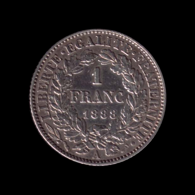 France — Deuxième République — 1 franc Cérès — 1849 — 1851 — revers