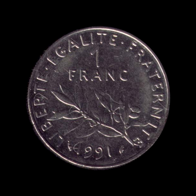 France — Cinquième République — 1 franc Semeuse nickel — 1959 — 1999 — revers