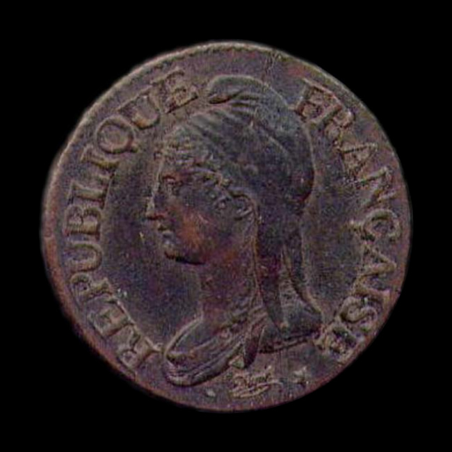 France — 10 centimes — Directoire — Un décime Dupré — petit module — 1795 — 1796 — avers