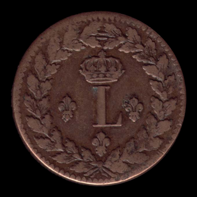 France — 10 centimes — Louis XVIII — Un décime Strasbourg — au L — 1814 — 1815 — avers