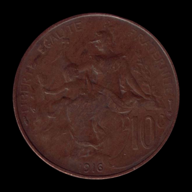 France — Troisième République — 10 centimes Dupuis — maillechort — 1898 — 1921 — revers