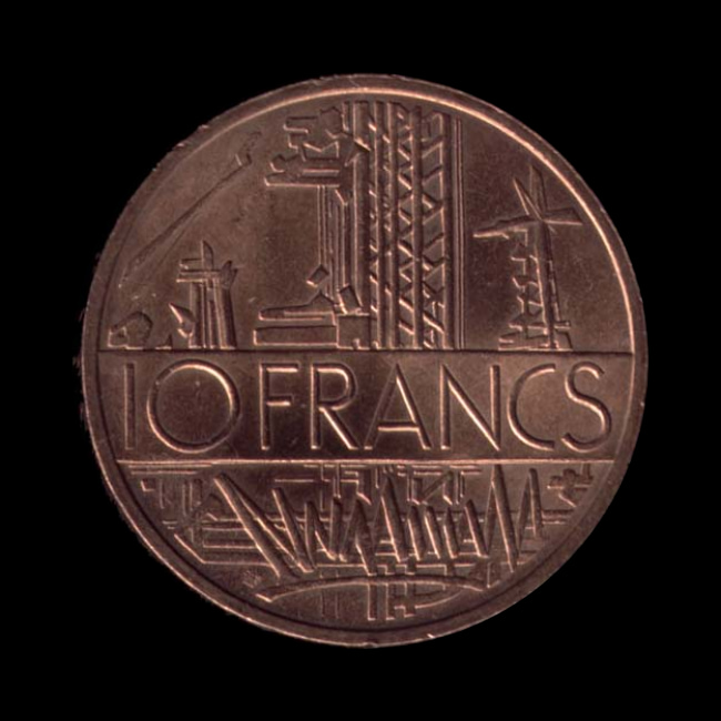 France — 10 Francs — 1974–1987 — Cinquième République — revers