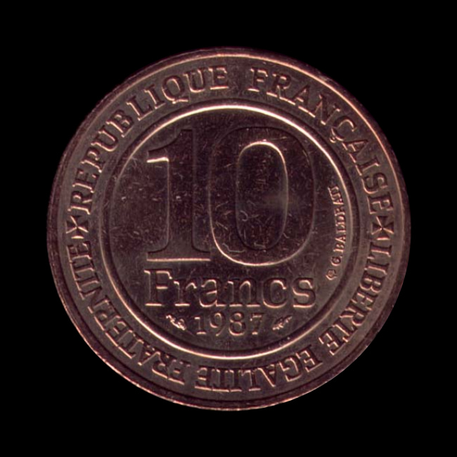 France — 10 Francs — 1987 — Cinquième République — avers
