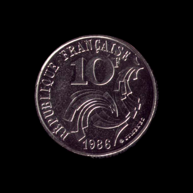 France — 10 Francs — 1986 — Cinquième République — République — revers
